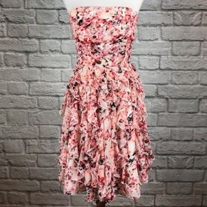 White House Black Market Floral Ruffle Dress